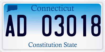CT license plate AD03018