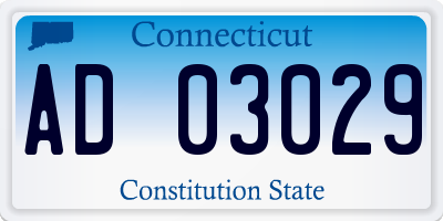 CT license plate AD03029