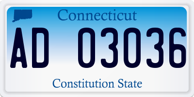 CT license plate AD03036