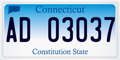 CT license plate AD03037