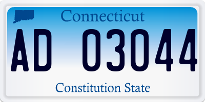 CT license plate AD03044