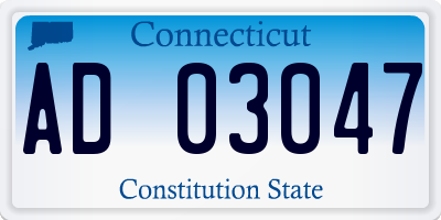 CT license plate AD03047