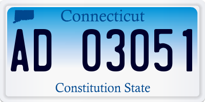 CT license plate AD03051