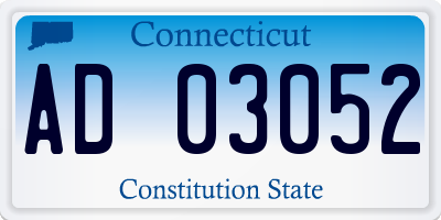 CT license plate AD03052