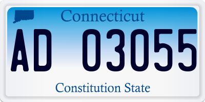CT license plate AD03055