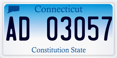 CT license plate AD03057