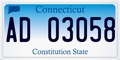 CT license plate AD03058