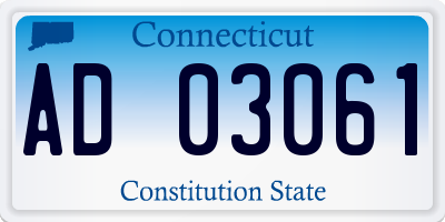 CT license plate AD03061
