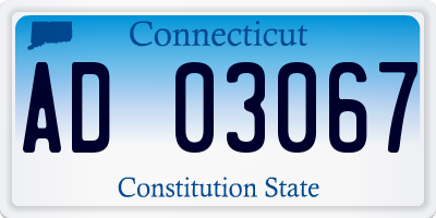 CT license plate AD03067