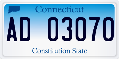 CT license plate AD03070