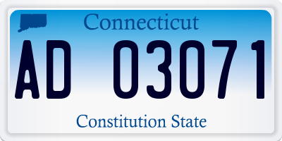 CT license plate AD03071