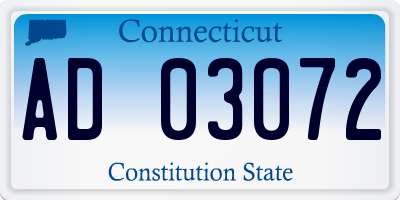 CT license plate AD03072