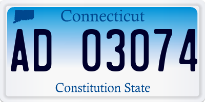 CT license plate AD03074
