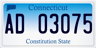 CT license plate AD03075