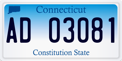 CT license plate AD03081