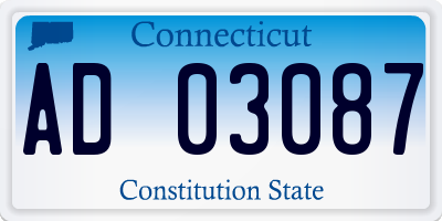 CT license plate AD03087
