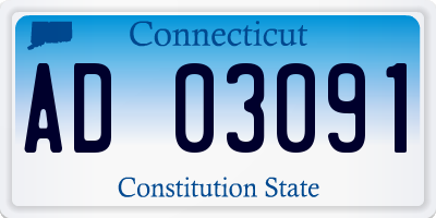 CT license plate AD03091