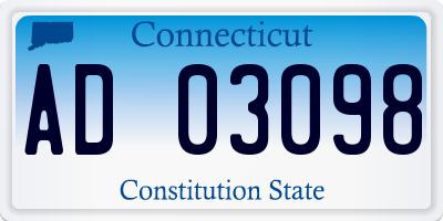 CT license plate AD03098