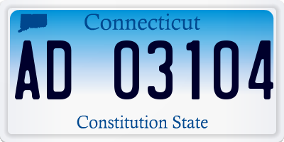 CT license plate AD03104