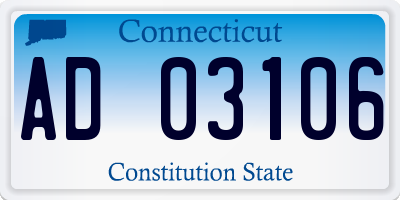 CT license plate AD03106