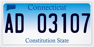 CT license plate AD03107