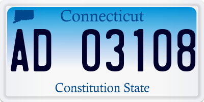 CT license plate AD03108