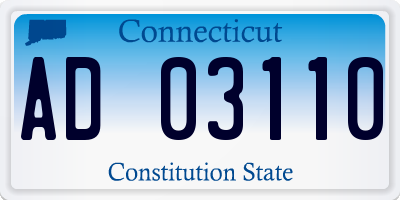CT license plate AD03110
