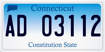CT license plate AD03112