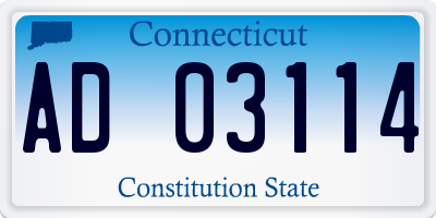 CT license plate AD03114