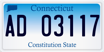 CT license plate AD03117