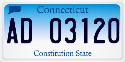 CT license plate AD03120