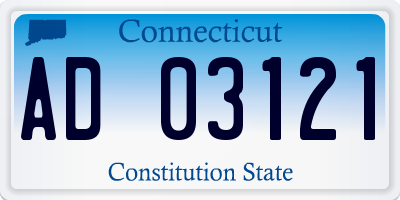 CT license plate AD03121