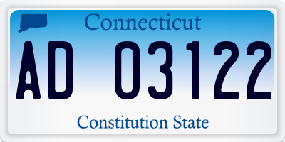 CT license plate AD03122