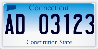 CT license plate AD03123