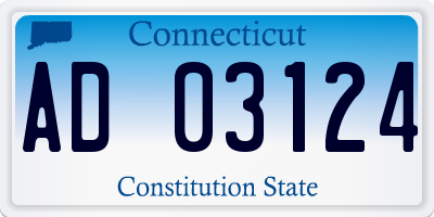 CT license plate AD03124