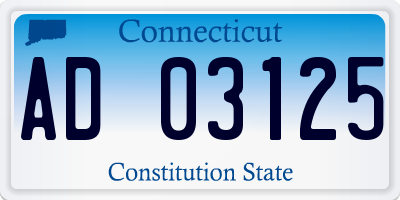 CT license plate AD03125