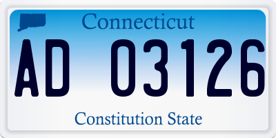 CT license plate AD03126