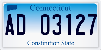 CT license plate AD03127