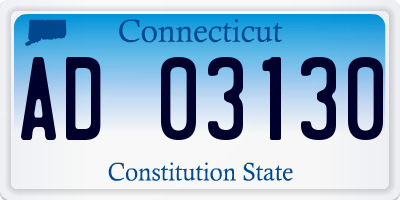 CT license plate AD03130