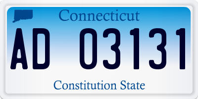 CT license plate AD03131