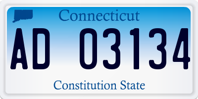 CT license plate AD03134