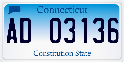 CT license plate AD03136