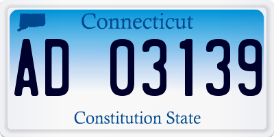 CT license plate AD03139