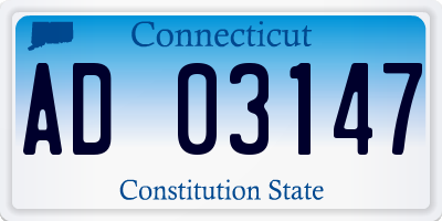 CT license plate AD03147
