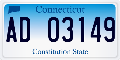 CT license plate AD03149