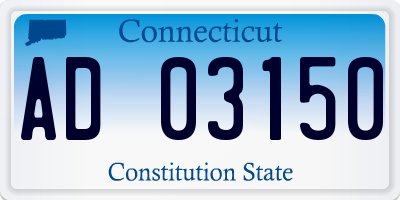 CT license plate AD03150