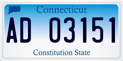 CT license plate AD03151