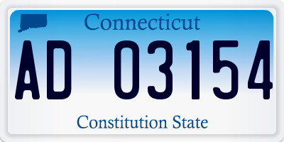CT license plate AD03154