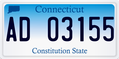 CT license plate AD03155