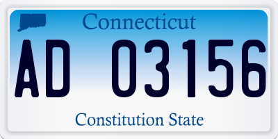 CT license plate AD03156